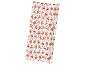 Christmas wrapping paper with a pattern of brown and red reindeer with stars.