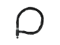 Black security chain with a key, coiled into a circle.