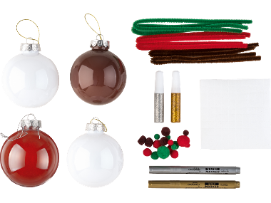 CRELANDO Paint Your Own Christmas Baubles Kit