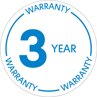3-year warranty seal.