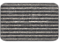 Bathroom mat with grey and white stripes