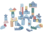 Colorful wooden building blocks with an ocean theme, including animals like octopus, crab, and whale.