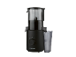 Black juicer with a transparent juice container.