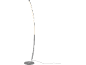 Modern LED floor lamp with a curved design and a round base