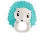 Baby teether shaped like a white and blue hedgehog