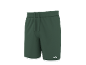 Green athletic shorts with a drawstring and white trim.