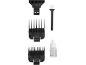 Hair clipper accessory set with 1/2' (12mm) and 1/8' (3mm) combs, blade cover, brush, and oil.
