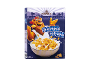 Cereal box with a cartoon lion, a bowl of frosted flakes, and a farm scene. 500g.