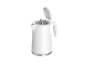 White electric kettle with honeycomb texture and open lid