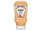 American style burger sauce in a squeeze bottle, labeled 'Rich & Herby'.