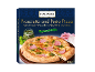 Packaging for prosciutto and pesto pizza, labeled 'Wood-Fired Pizza'.