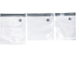 Three clear vacuum bags with an air valve and zipper closure.