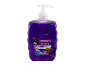 Purple liquid handwash with a pump, featuring elderberry scent and moisturising properties.