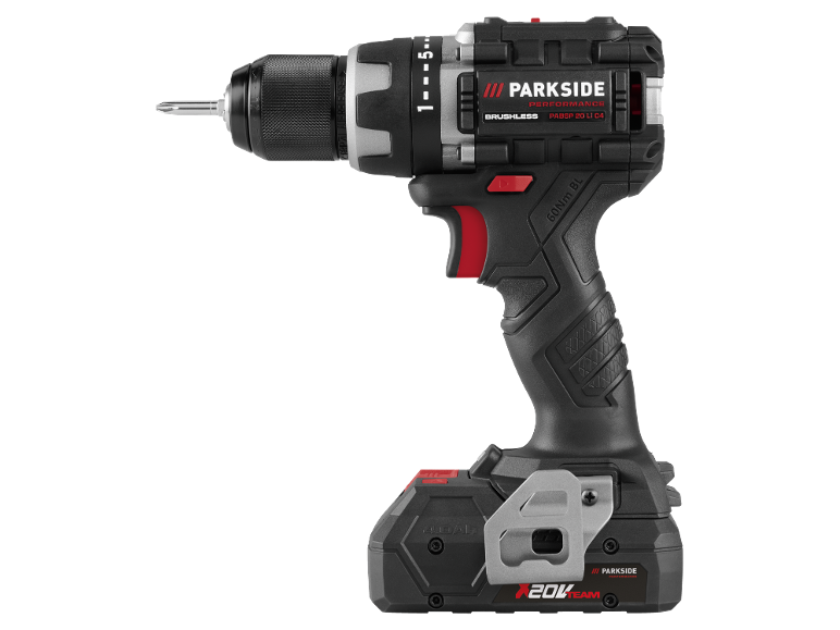 Cordless drill with a 4.0Ah battery, 20V, and 60Nm torque.