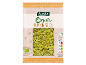 Organic pumpkin seeds in packaging with nutritional information.