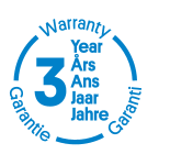 3-year warranty seal.