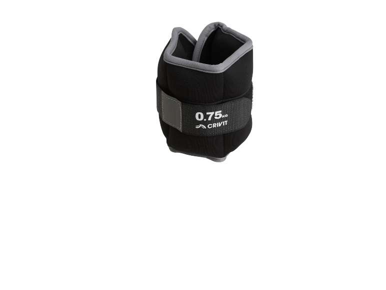 Black 0.75 kg ankle/wrist weight with grey trim.