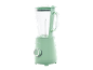Mint green blender with a base, glass jar, and control dial.