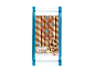 Chocolate wafer rolls in a blue package with a colorful folk art design.