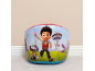 Inflatable children's bean bag with cartoon characters and a control tower.