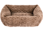 Soft brown pet bed with a honeycomb texture.
