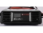 Black battery charger with a digital display and battery type selection buttons.