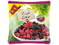 Bag of frozen mixed berries with raspberries, blueberries, blackberries, and currants, ideal for smoothies.