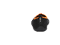 Black water shoes with orange details and a pull tab on the back.