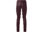 Women's burgundy faux leather leggings.