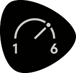 Scale from 1 to 6, pointer at 4.
