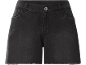 Black denim shorts with frayed hem