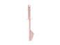 Pink silicone kitchen spatula with a long handle and a hanging hole.