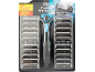 Value pack of twin blade razor with 20 refill blades, with lubricating strip of aloe vera and vitamin E.
