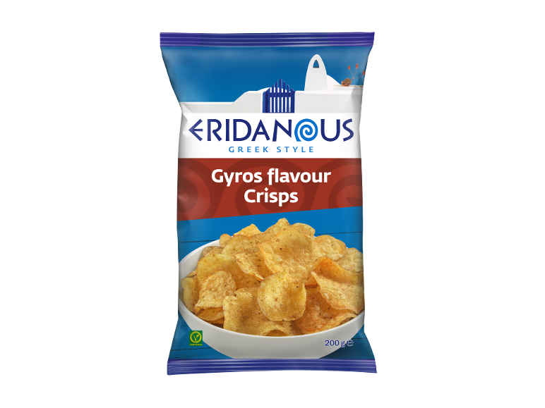 A 200g bag of gyros flavour potato crisps