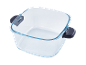 Glass baking dish with handles