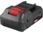 Black and red 20V 4.0Ah power tool battery with textured grip.