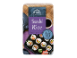 Sushi rice with sushi rolls, soy sauce, and wasabi, ready in 10 minutes.
