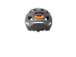 Gray bicycle helmet with a red rear light and reflective elements.