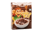 Box of chocolate rice cereal with a cartoon monkey and a bowl of cereal.