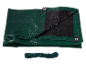 Green tarpaulin with rope
