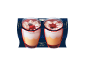 Two Zabaglione and cherry ice cream desserts on blue packaging, Italian style.