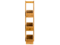 Bamboo shelf with three storage boxes.