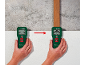 Multi-sensor detecting a stud in a wall, showing before and after detection.