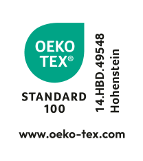 OEKO-TEX STANDARD 100 certificate with number 14.HBD.49548 Hohenstein.