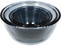 Set of four metallic mixing bowls nested inside each other.