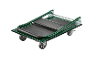 Green foldable platform trolley with a black non-slip surface.