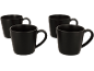 Set of four matte black mugs