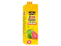 Yellow carton of pink guava fruit nectar, labeled 'Irresistibly delicious!' and a 'VEGAN' logo.