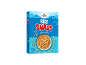 Box of crunchy rice cereal with a bowl of cereal and a farm landscape.
