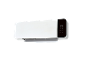 White wall-mounted electric heater with a digital display showing 25 degrees and icons.